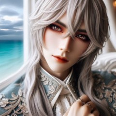 お店のテーブルにつきながら妖艶なボディーラインを見せつける