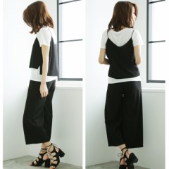 キャミソール×ワイドパンツセットアップ/