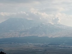 九州の真ん中阿蘇五岳の冠雪