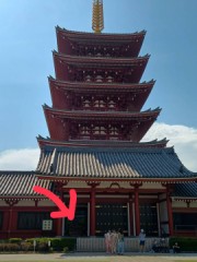 浅草寺の五重塔のこのあたり。『真・侍伝 YAIBA』浅草寺絵馬