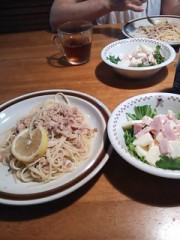 夏のなごりの冷パスタ