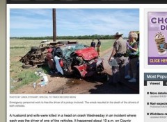 夫と妻の車が正面衝突　２人とも死亡　　パリでも同様の自動車衝突事故