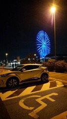 夜の遊園地・・・(￣∇+￣)