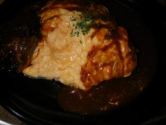 デミグラスソースハンバーグ＆オムレツ