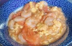 エビとトマトの生姜餡掛け