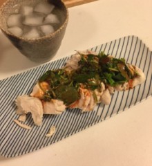 よだれ鶏で晩酌タイム