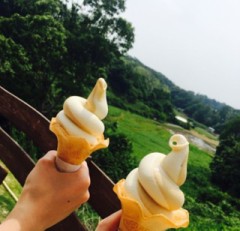 高原を見ながら美味しいコーヒー飲んで幸せ