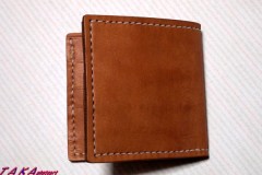 二つ折り革財布の制作完了