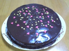 チョコケーキを母と