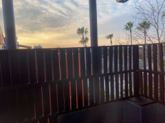 ベランダの壺湯から