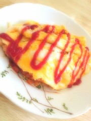 今日は一人オムライス(^-^)