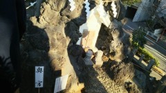 昨日の鳩の森神社内-富士塚