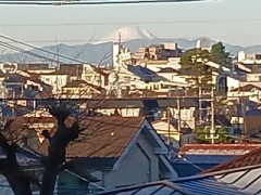 近くの高台から眺める富士山