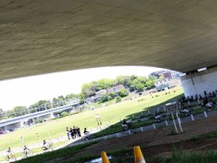 国道二号線二子橋の下