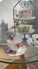 実家のテラスで