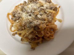 今日の昼はパスタ