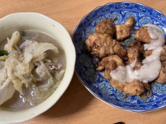 今日はチキン南蛮を作って、昨日の残りで