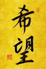 本日の書作品は希望
