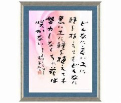 本日の書作品は　どんなに良い土に棚を植えてもーー