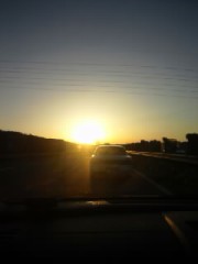 名古屋 帰り道の朝日