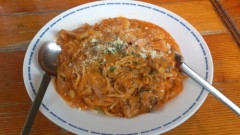 キノコ×トマトクリーム