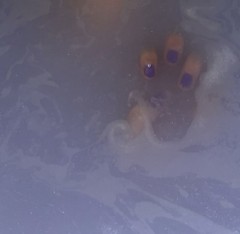 朝から半身浴&#12316;