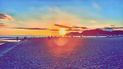 鵠沼海岸の夕日