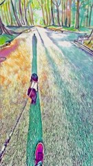 重なる影のワンコ