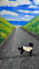 秋の始まりの黒ワンコ