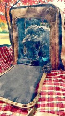 秋のお出かけカバンと黒ワンコ