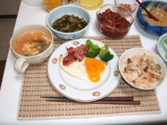 ある日の朝飯・・別宅にて