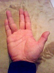 じーーっと手を見る