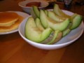 ホットケーキとメロン