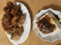 今日はとり天と冷奴を作って貰って