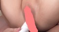 朝からパイパンマ○コにバイブ挿入されてます